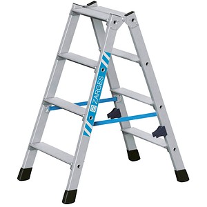 ZARGES Stehleiter beidseitig Nova B silber 2x 4 Stufen, H: 91,0 cm