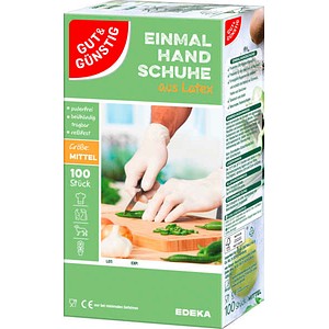 GUT&GÜNSTIG unisex Einmalhandschuhe weiß Größe M, 100 St.