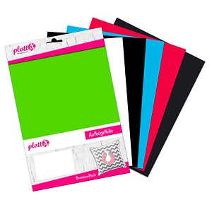 plottiX PremiumFlock Bügelfolie farbsortiert Flock-Folie 20,0 x 30,0 cm,  6 St.