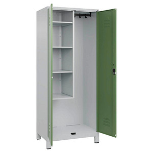 CP Putzmittelschrank Classic Plus 080110-02 S10006 lichtgrau, resedagrün 4 Fachböden 80,0 x 50,0 x 195,0 cm, aufgebaut, 1 St.