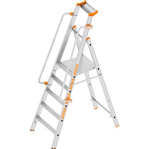 Layher Stehleiter einseitig TOPIC 1074 silber 5 Stufen, H: 240,0 cm
