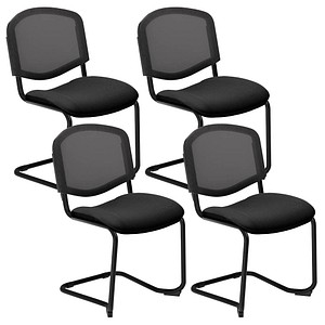 Nowy Styl Besucherstuhl Iso Ergo Mesh anthrazit, schwarz Stoff, 4 St.