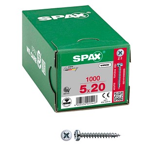 SPAX® Universalschrauben Z2 Halbrundkopf WIROX 0231010500205 5 mm x 20 mm, 1.000 St.