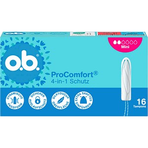 o.b. Tampons ProComfort® Mini 4-in-1 Schutz für leichte Periode, 16 St.
