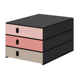 styro Schubladenbox styroval pro feelings Afterglow  rosa, grau 14-8050.Af, DIN A4 mit 3 Schubladen, 1 St.