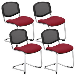 Nowy Styl Besucherstuhl Iso Ergo Mesh bordeaux Stoff, 4 St.