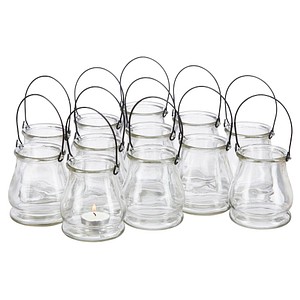 relaxdays Windlichter transparent, 12 St.