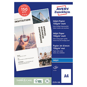 AVERY Zweckform Fotopapier 2579-100 DIN A4 matt 150 g/qm 100 Blatt