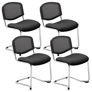 Nowy Styl Besucherstuhl Iso Ergo Mesh anthrazit, schwarz Stoff, 4 St.