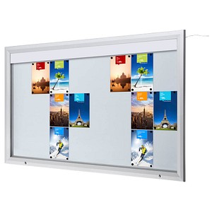 Showdown® Displays Schaukasten T LED silber 24x DIN A4 190,5 x 4,7 x 116,7 cm, 1 St.