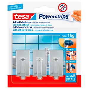 tesa Classic Small Klebehaken für max. 1,0 kg, 1,4 x 3,4 cm, 3 St.