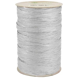 PRÄSENT Geschenkband Raffia Metallic Glitter silber
