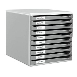 LEITZ Schubladenbox Formular-Set  dunkelgrau 52810089, DIN A4 mit 10 Schubladen