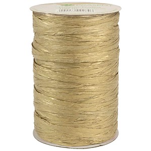PRÄSENT Geschenkband Raffia Metallic Glitter gold