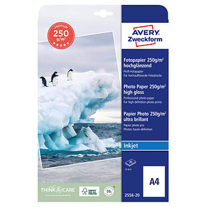 AVERY Zweckform Fotopapier 2556-20 DIN A4 hochglänzend 250 g/qm 20 Blatt