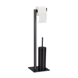 relaxdays WC-Garnitur schwarz Metall, 1 St.