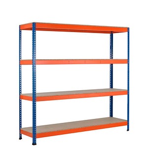 SCHULTE Schwerlast-Weitspannregal Z1 18287-N blau/orange 184,1 x 77,3 x 243,8 cm