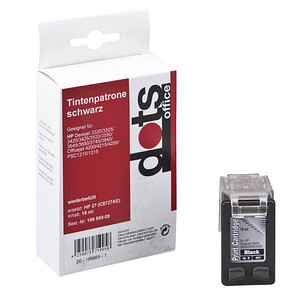 dots  schwarz Druckerpatrone kompatibel zu HP 27 (C8727AE)