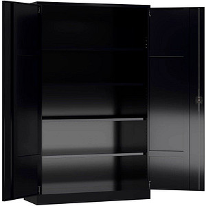 ClassiX Stahlschrank X-530389 tiefschwarz 4 Fachböden 120,0 x 60,0 x 194,5 cm, aufgebaut, 1 St.
