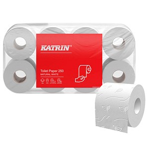 KATRIN Toilettenpapier 250 2-lagig Recyclingpapier, 64 Rollen