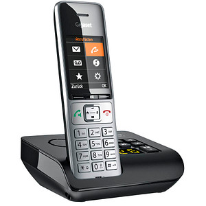 Gigaset COMFORT 500A Schnurloses Telefon mit Anrufbeantworter schwarz-silber