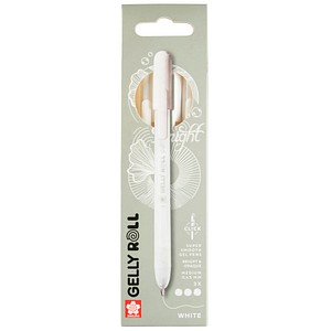 Sakura Gelly Roll Retractable Classic Gelschreiber transparent 0,45 mm, Schreibfarbe: weiß, 3 St.