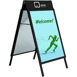 update displays Kundenstopper HardLine PLUS schwarz DIN A1 2 Fächer 62,9 x 80,0 x 110,0 cm, 1 St.