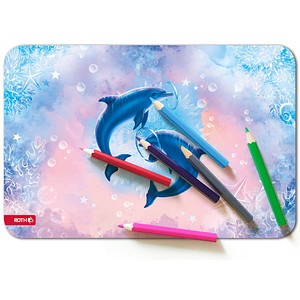 ROTH Schreibtischunterlage Delfine bunt Kunstleder 59,0 x 39,0 cm, 1 St.