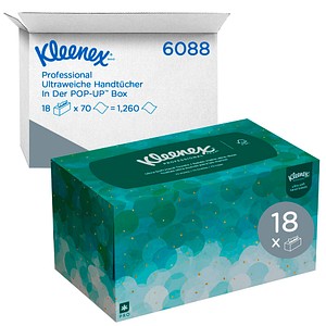 Kleenex® Papierhandtücher 6088 ULTRA SOFT POP-UP Interfold-Falzung 1-lagig 18x 70 Tücher