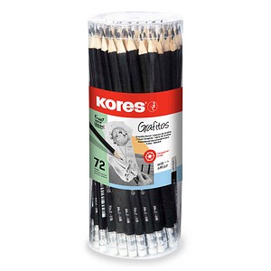 Kores® GRAFITOS Bleistifte HB schwarz mit Radierer, 72 St.