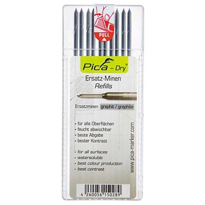 Pica Dry 4030 Fallminen-Bleistiftminen graphit 2B 2,8 mm, 10 St.