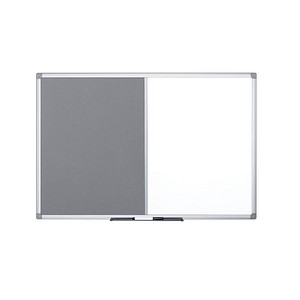 Bi-Office Whiteboard-Pinnwand MAYA KOMBI 150,0 x 120,0 cm Textil grau