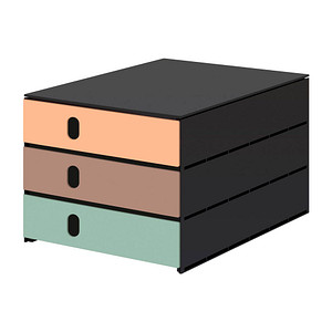 styro Schubladenbox styroval pro feelings Squirrel   orange, braun, grün 14-8050.Sq, DIN A4 mit 3 Schubladen, 1 St.