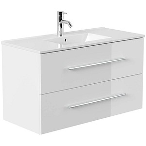 POSSEIK Waschbecken mit Unterschrank HOMELINE 100 weiß glanz 101,0 x 47,0 x 57,8 cm