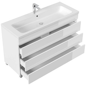POSSEIK Waschbecken mit Unterschrank FELLINI 120 weiß glanz 120,0 x 46,0 x 83,5 cm