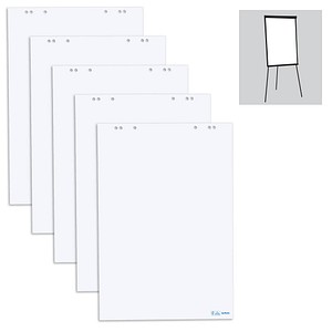 herlitz Flipchart-Papier blanko 65,0 x 98,0 cm, 20 Blatt, 5 Blöcke