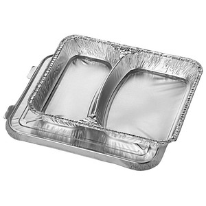 STARPAK Menüschalen mit Deckel silber 830,0 ml, 50 St.