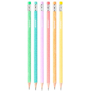 Kores® GRAFITOS Pastel Bleistifte HB farbsortiert mit Radierer, 6 St.