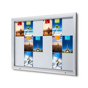 Showdown® Displays Schaukasten T silber 18x DIN A4 146,5 x 4,7 x 106,7 cm, 1 St.