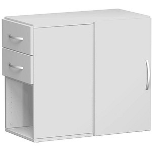geramöbel Flex Standcontainer lichtgrau 2 Auszüge Stahl-Bügelgriff silber 80,0 x 42,0 x 72,0 cm