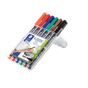STAEDTLER Lumocolor® Folienstifte-Set farbsortiert permanent, 6 St.