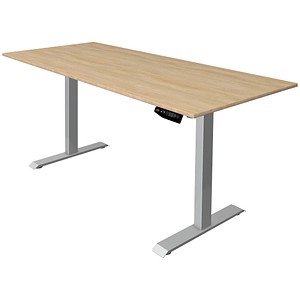 Kerkmann Move 1 elektrisch höhenverstellbarer Schreibtisch eiche hell rechteckig, T-Fuß-Gestell silber 180,0 x 80,0 cm