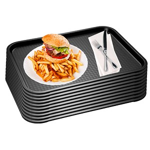 APS Tabletts schwarz eckig 41,0 x 30,5 cm, 10 St.