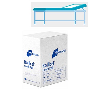 Meditrade® Ärztekrepp ROLLICEL® 2-lagig weiß 59,0 cm x 100,0 m, 6 Rollen