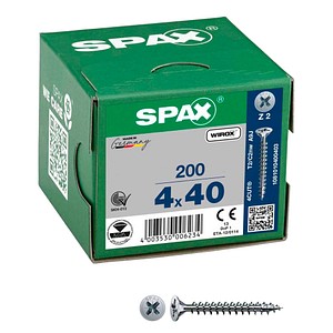 SPAX® Universalschrauben Z2 Senkkopf WIROX 1081010400403 4 mm x 40 mm, 200 St.