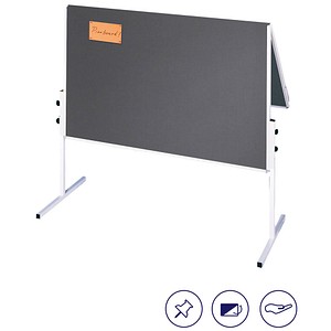 FRANKEN Moderationswand X-tra!Line 120,0 x 150,0 cm grau