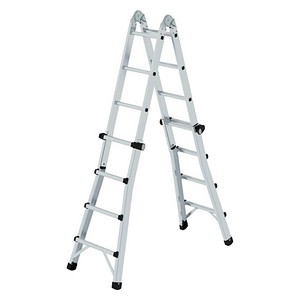 MUNK Gelenkleiter 32015 silber 4x 4 Sprossen, H: 420,0 cm