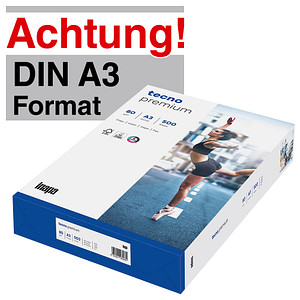tecno Kopierpapier premium DIN A3 80 g/qm 500 Blatt tecno Kopierpapier premium DIN A3 80 g/qm 500 Blatt