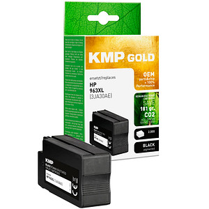 KMP Gold schwarz pigmentiert Druckerpatrone kompatibel zu HP 963XL (3JA30AE)