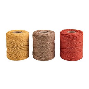 Rayher Makramee Garn selfgelb, natur, terrakotta Ø 1,0 mm, 3 St.